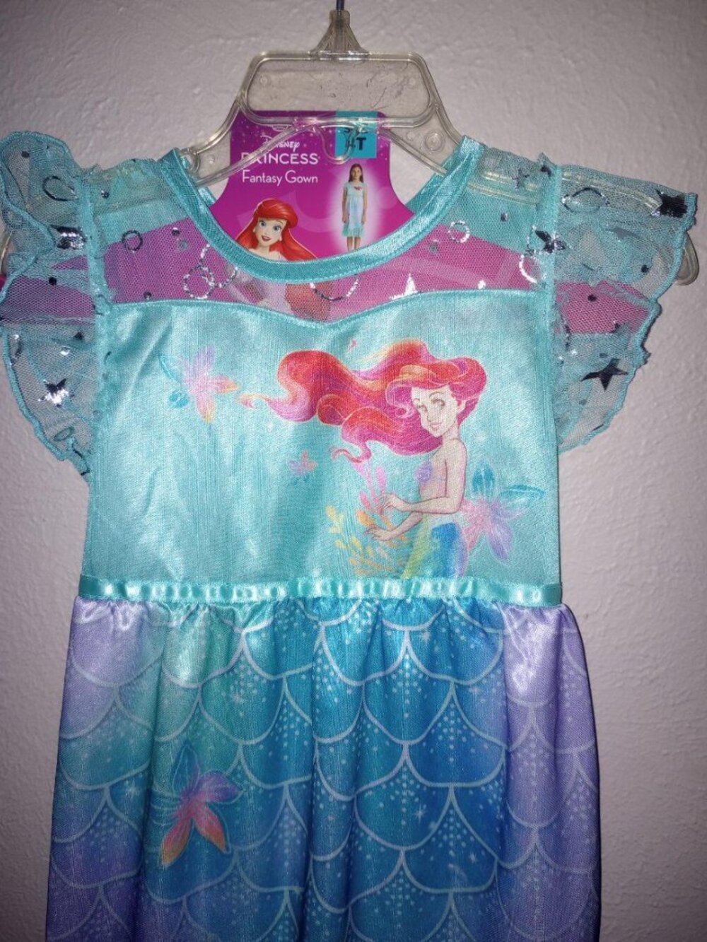 Disney Princess Girls Toddler Size 4T Ariel Fantasy Gown NWT - Picture 3 of 5